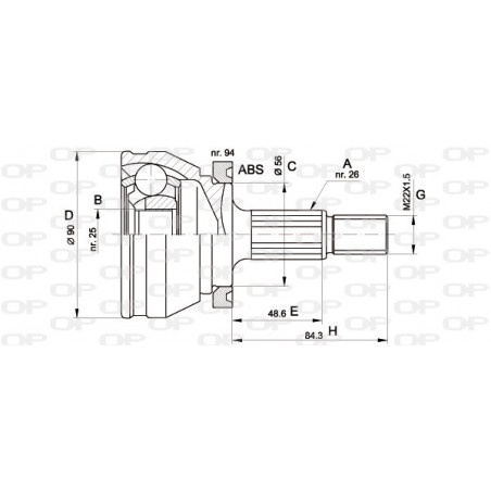Tête de cardan OPEN PARTS