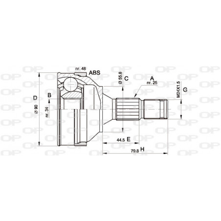 Tête de cardan OPEN PARTS