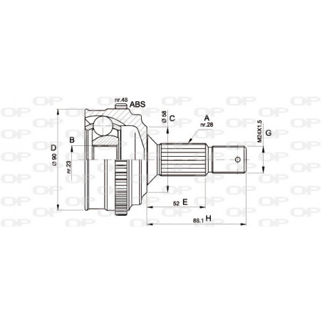 Tête de cardan OPEN PARTS