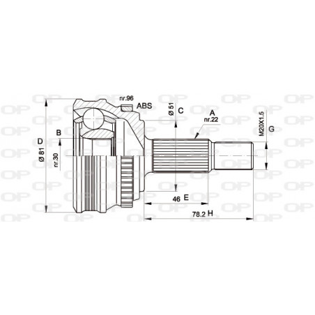 Tête de cardan OPEN PARTS