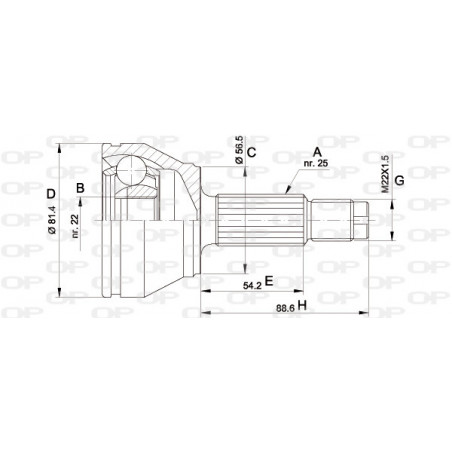 Tête de cardan OPEN PARTS