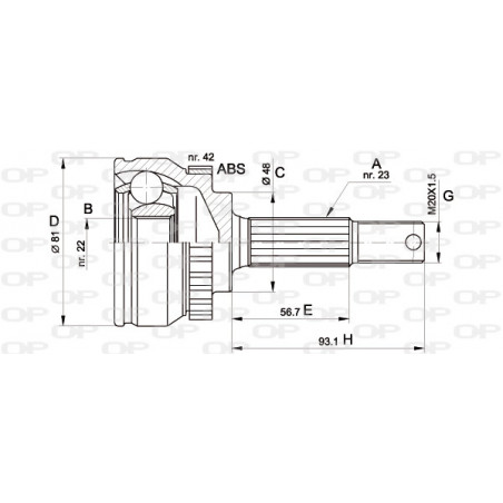 Tête de cardan OPEN PARTS