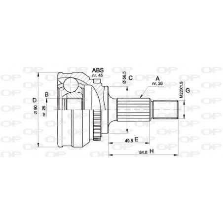Tête de cardan OPEN PARTS
