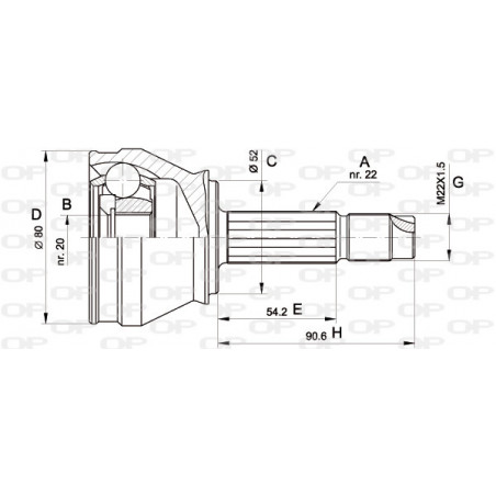 Tête de cardan OPEN PARTS