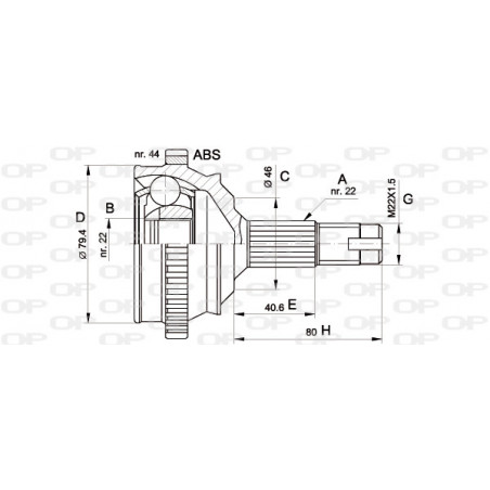 Tête de cardan OPEN PARTS