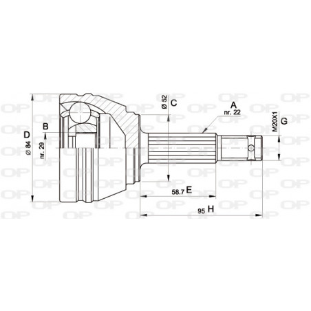 Tête de cardan OPEN PARTS