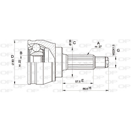 Tête de cardan OPEN PARTS
