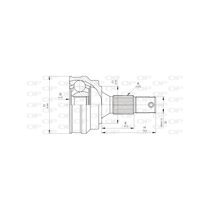 Tête de cardan OPEN PARTS