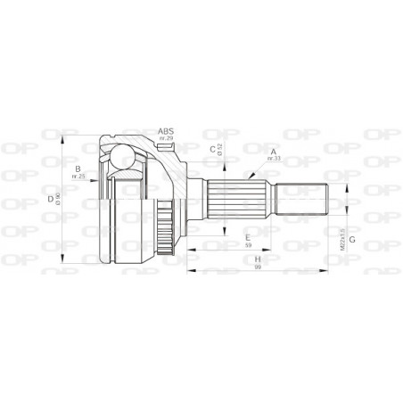 Tête de cardan OPEN PARTS