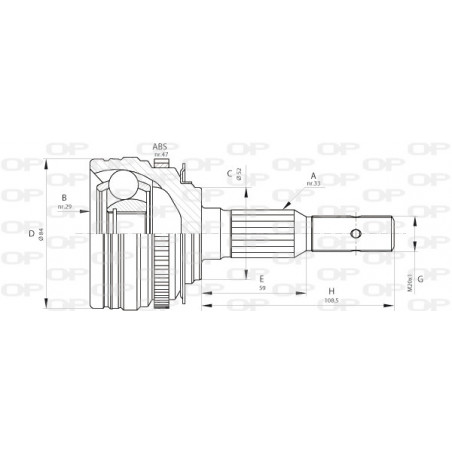 Tête de cardan OPEN PARTS