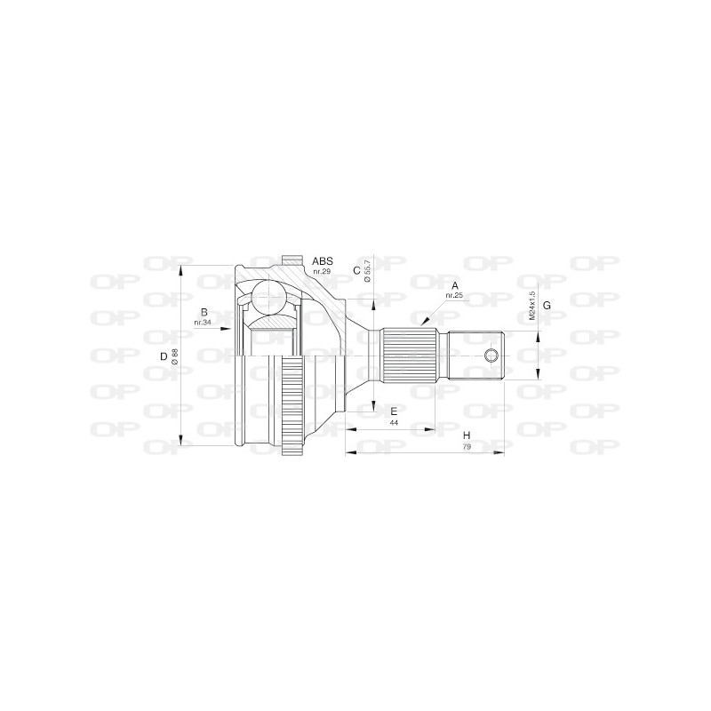 Tête de cardan OPEN PARTS