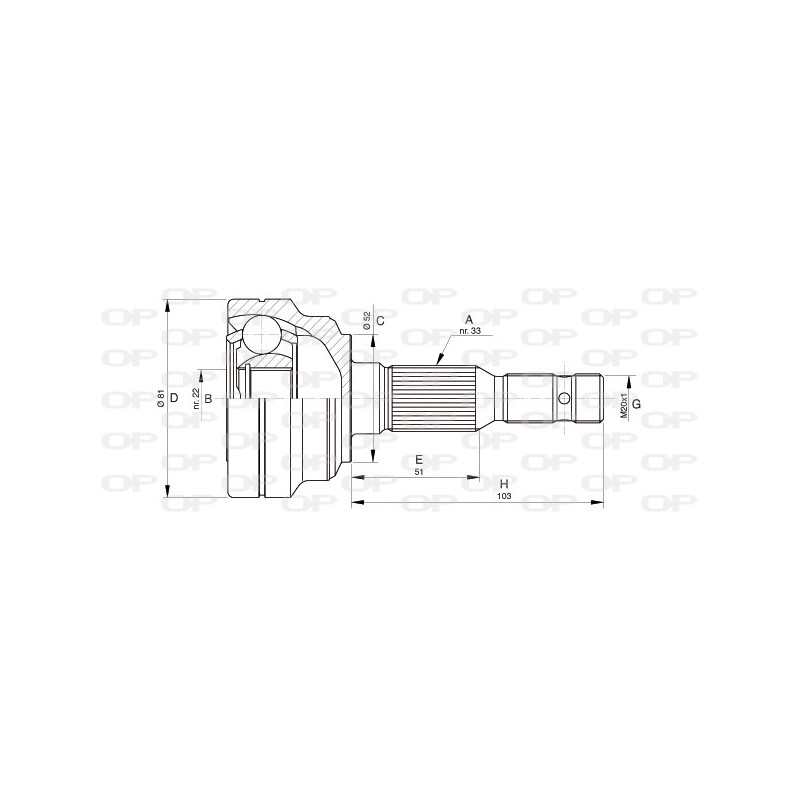 Tête de cardan OPEN PARTS