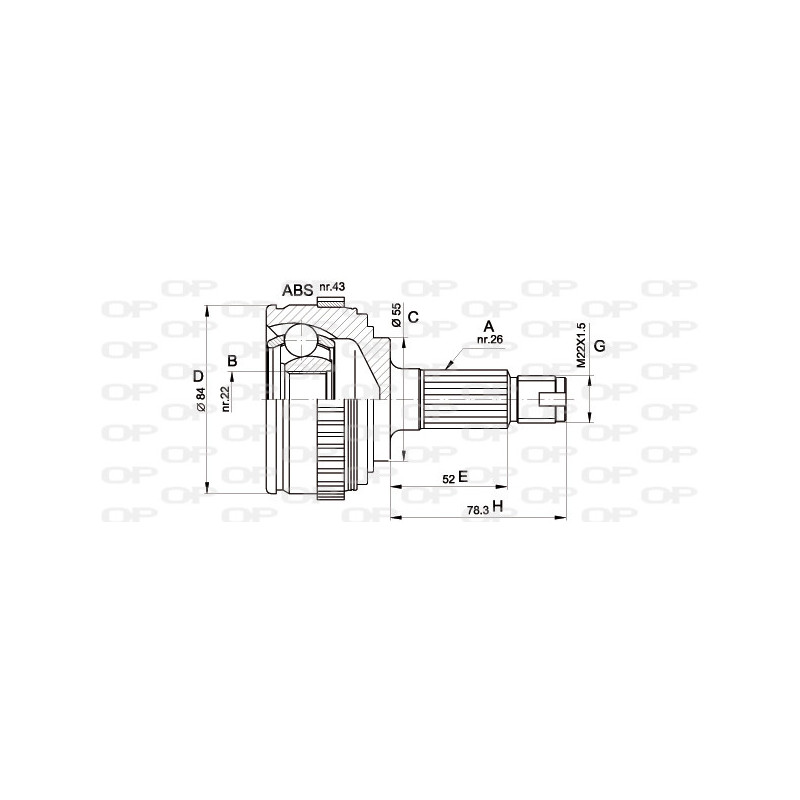 Tête de cardan OPEN PARTS