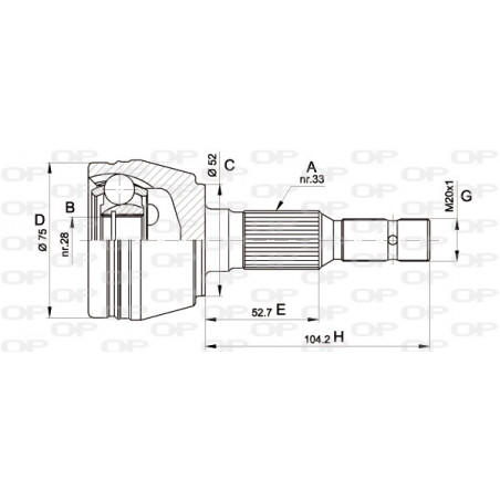 Tête de cardan OPEN PARTS