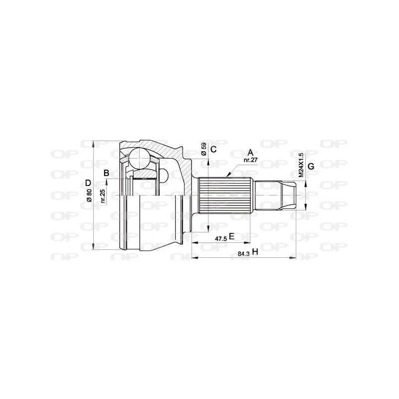 Tête de cardan OPEN PARTS