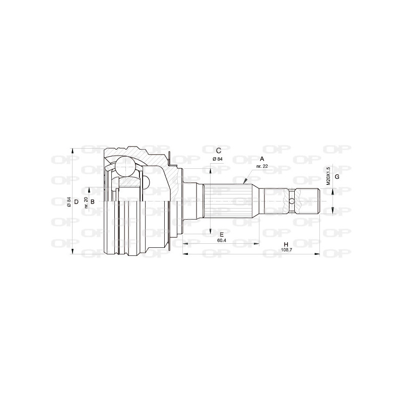 Tête de cardan OPEN PARTS