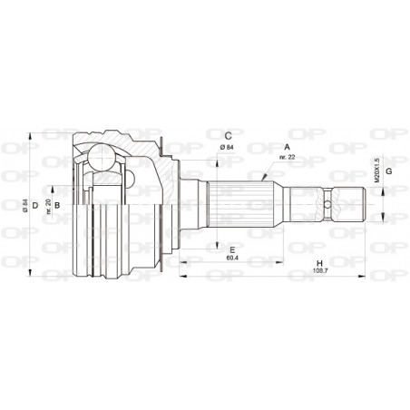 Tête de cardan OPEN PARTS