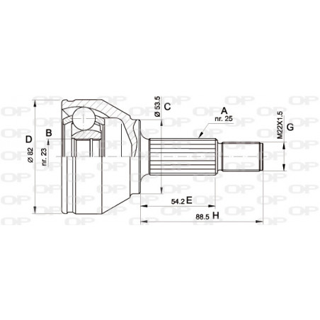 Tête de cardan OPEN PARTS