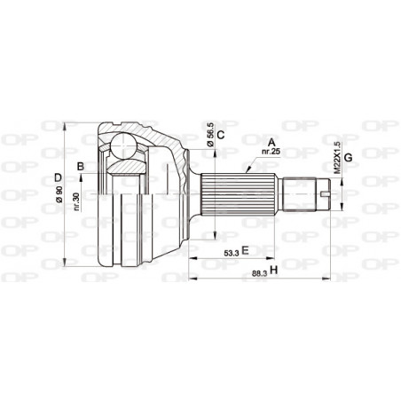 Tête de cardan OPEN PARTS