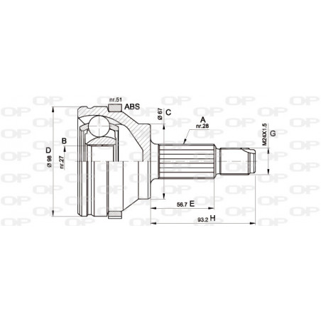 Tête de cardan OPEN PARTS