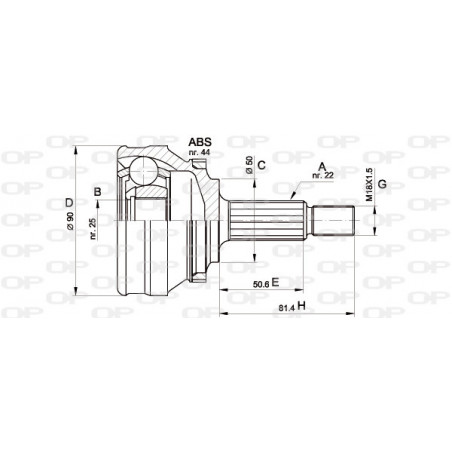 Tête de cardan OPEN PARTS
