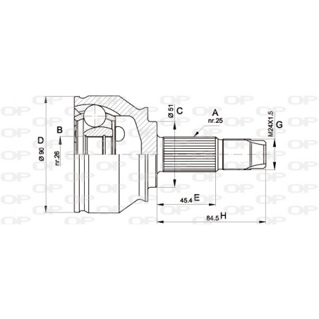 Tête de cardan OPEN PARTS