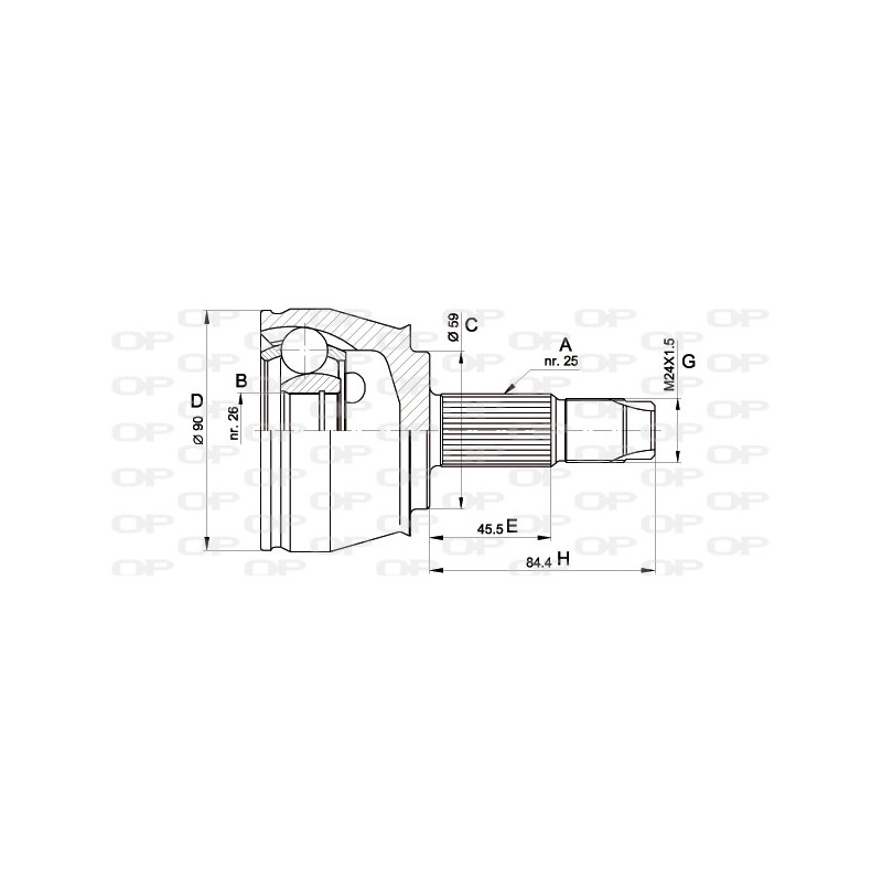 Tête de cardan OPEN PARTS