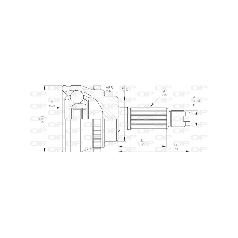 Tête de cardan OPEN PARTS