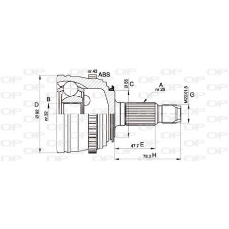 Tête de cardan OPEN PARTS