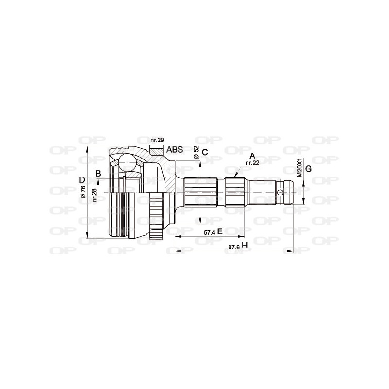 Tête de cardan OPEN PARTS