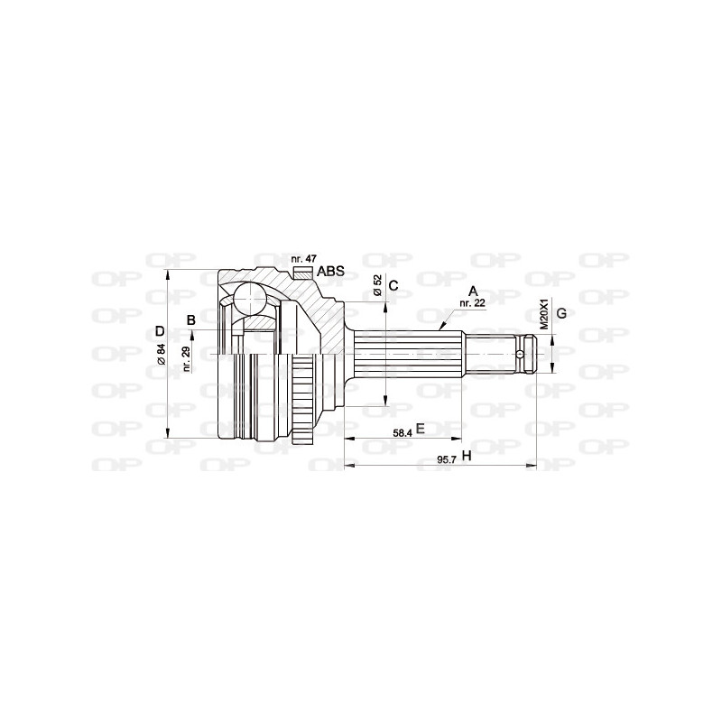 Tête de cardan OPEN PARTS