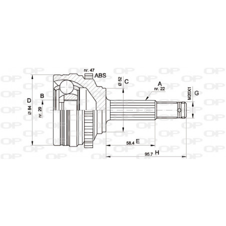 Tête de cardan OPEN PARTS