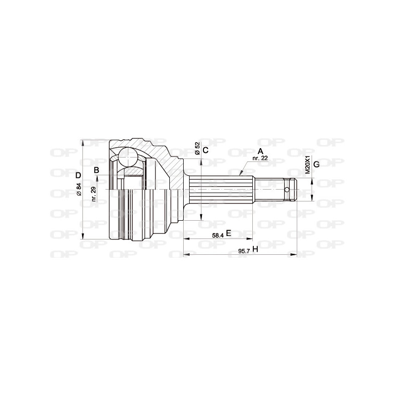 Tête de cardan OPEN PARTS