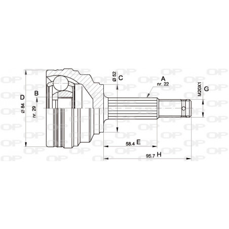 Tête de cardan OPEN PARTS
