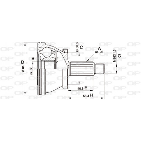 Tête de cardan OPEN PARTS