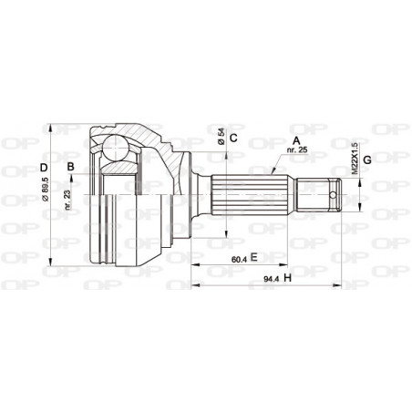 Tête de cardan OPEN PARTS