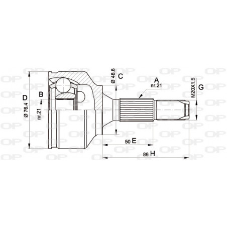 Tête de cardan OPEN PARTS