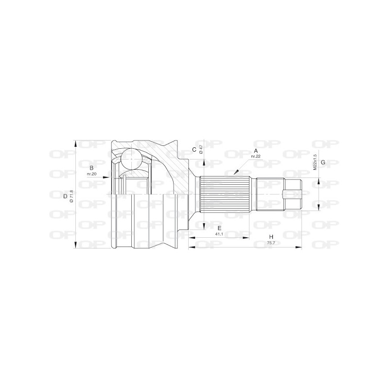 Tête de cardan OPEN PARTS