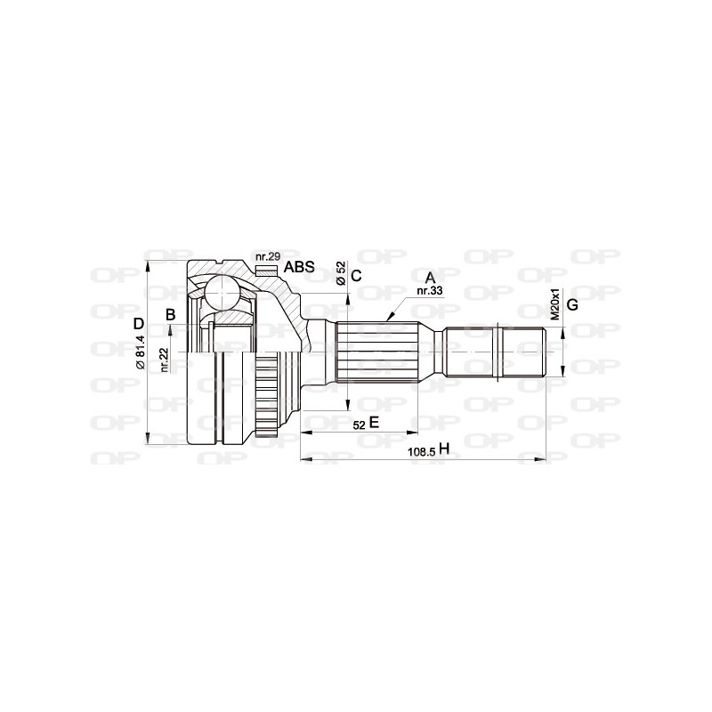 Tête de cardan OPEN PARTS