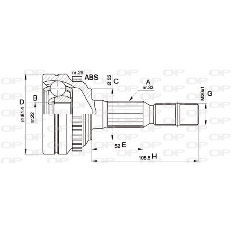 Tête de cardan OPEN PARTS