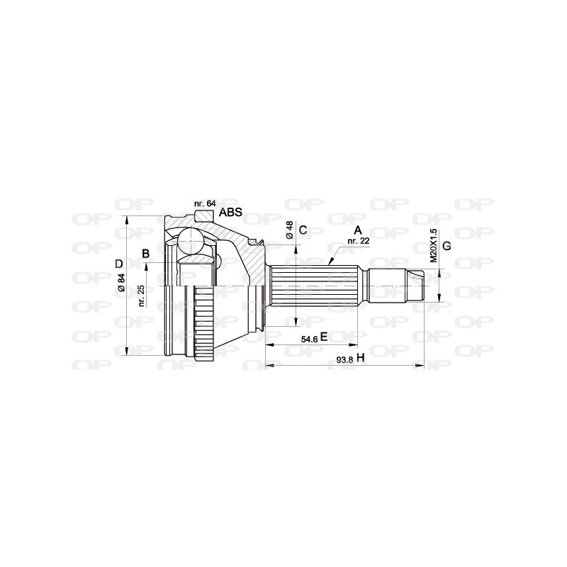 Tête de cardan OPEN PARTS