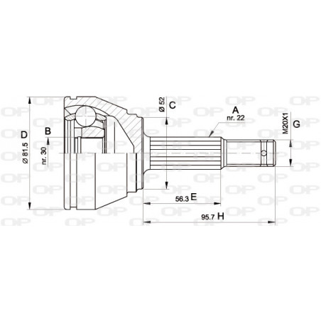 Tête de cardan OPEN PARTS