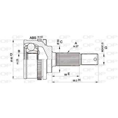Tête de cardan OPEN PARTS