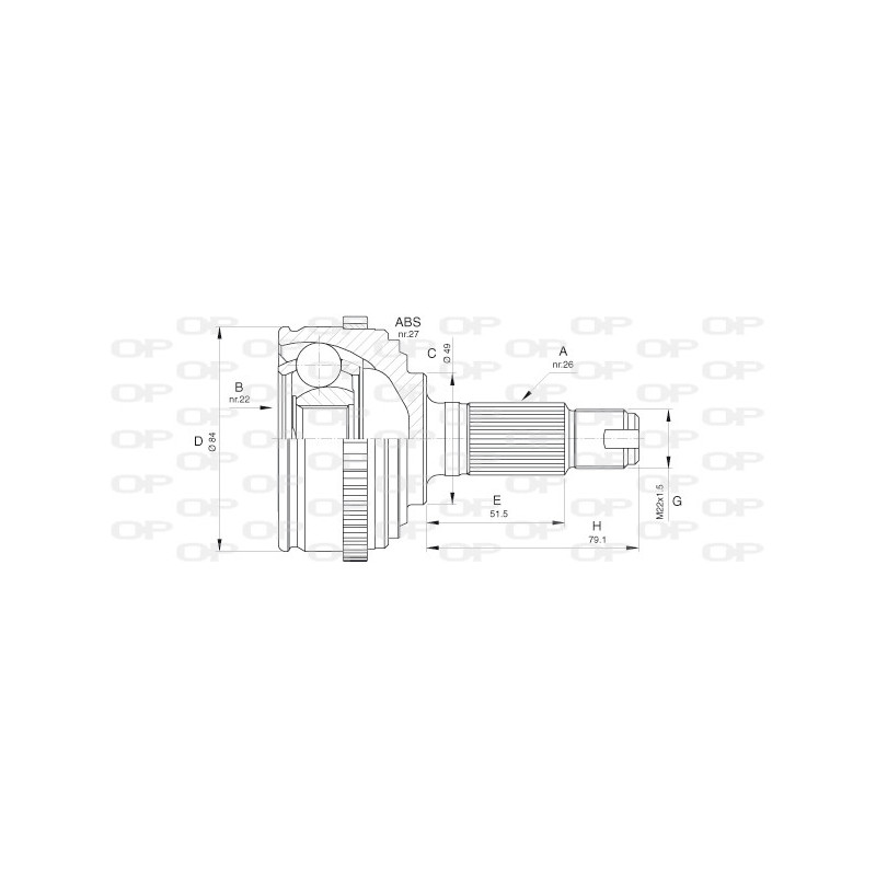 Tête de cardan OPEN PARTS