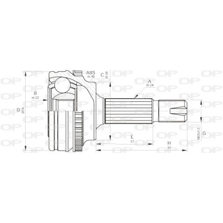 Tête de cardan OPEN PARTS