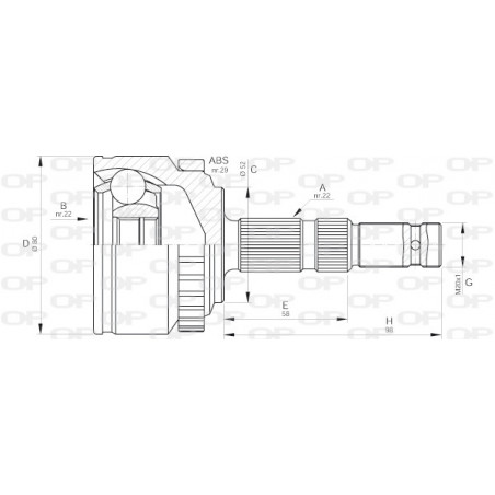 Tête de cardan OPEN PARTS