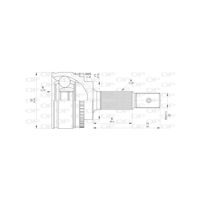 Tête de cardan OPEN PARTS