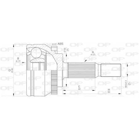 Tête de cardan OPEN PARTS