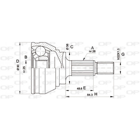 Tête de cardan OPEN PARTS