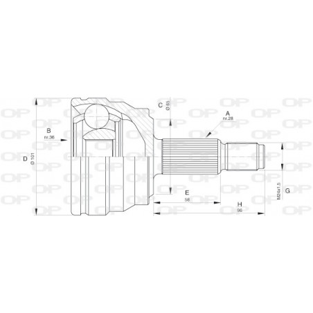 Tête de cardan OPEN PARTS